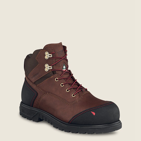 Red Wing Safety Boots Mens Brown/Black - Brnr Xp - 6-inch Waterproof Csa Toe - 8571249-MB